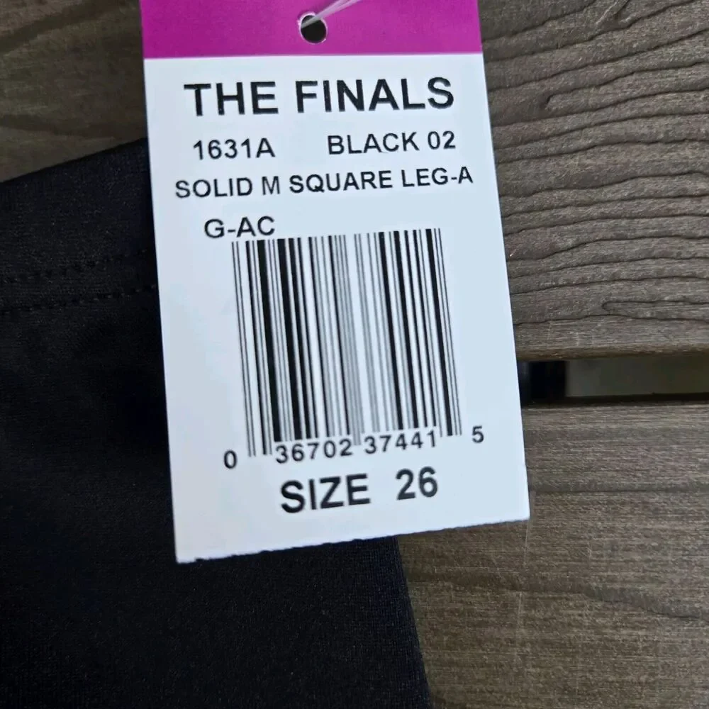 TYR The Finals Solid Black Swimwear Boys Racer Boxer Size 26 New